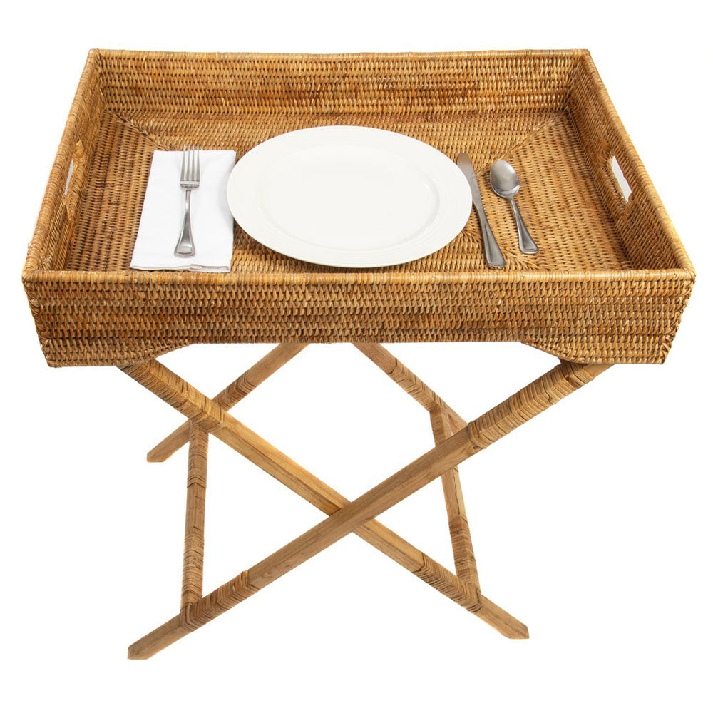 Rattan on sale tray table