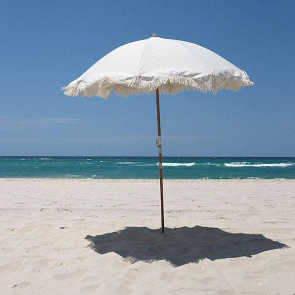 White shop beach umbrella